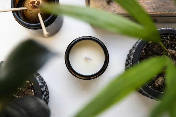 vela-entre-plantas-aroma-relajante