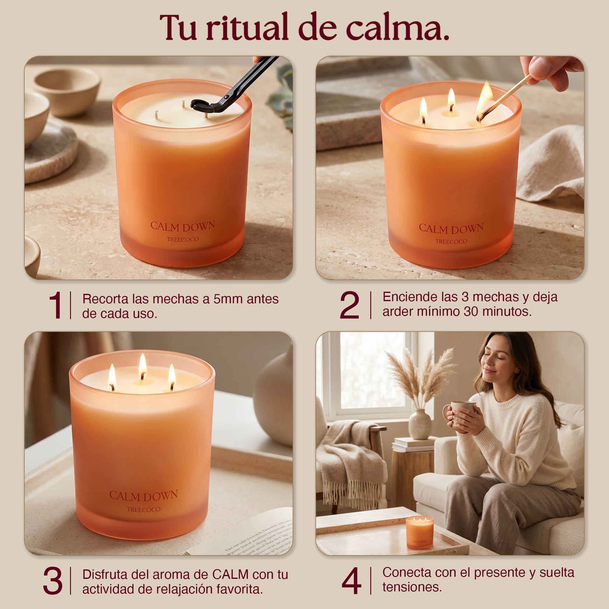 Vela aromatica lavanda relajacion