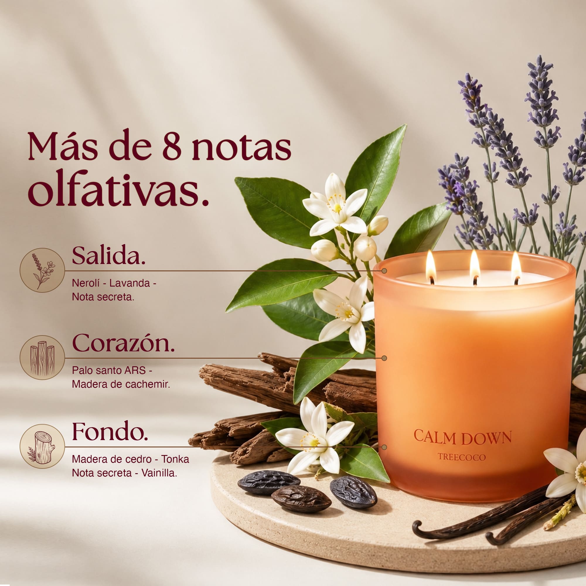 Vela aromatica lavanda relajacion