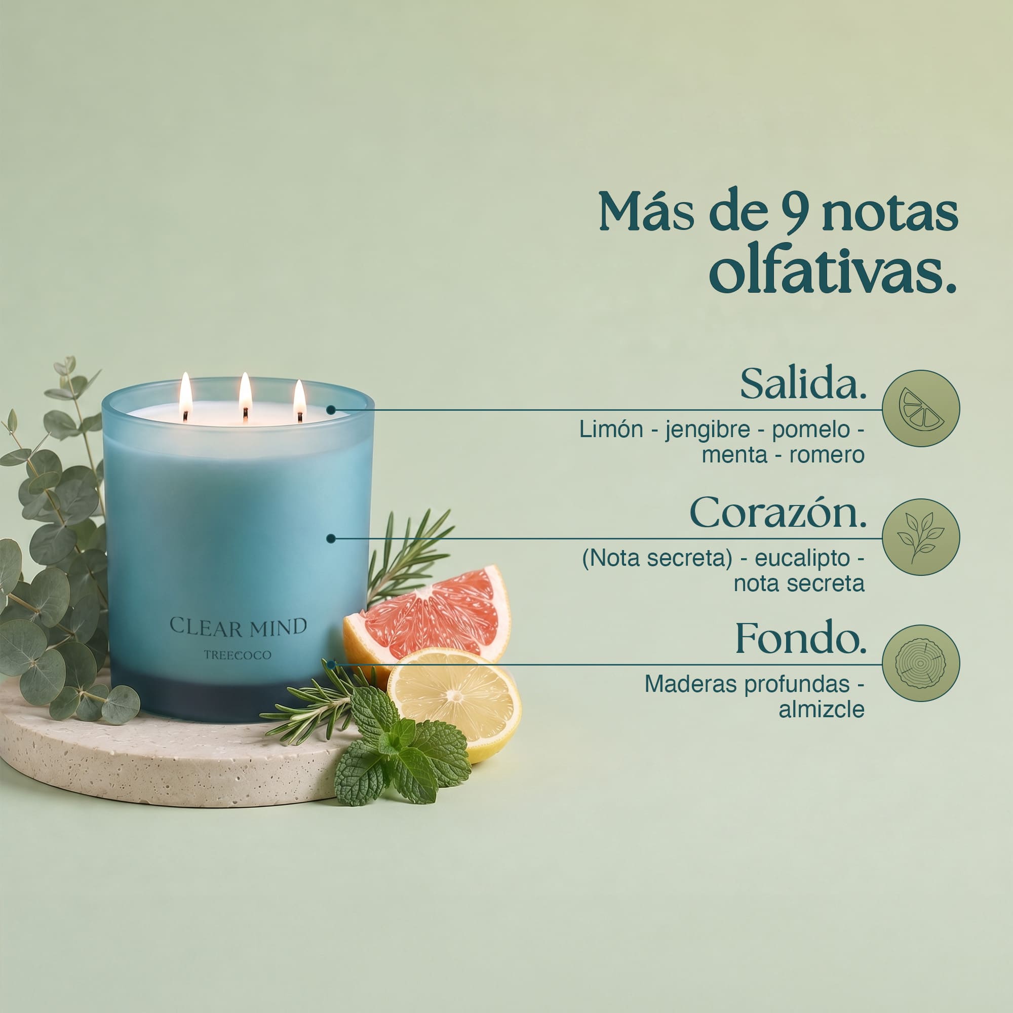 Vela aromática estudio concentración